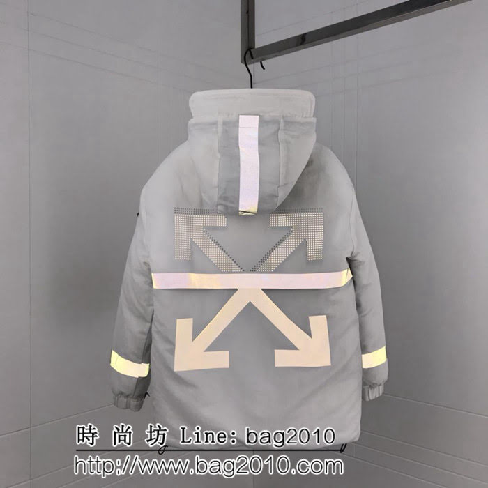 Moncler X OFF 18秋冬新款羽絨服 定制3M反光剪頭 雙層覆蓋設計 高版本情侶款 ydi2556